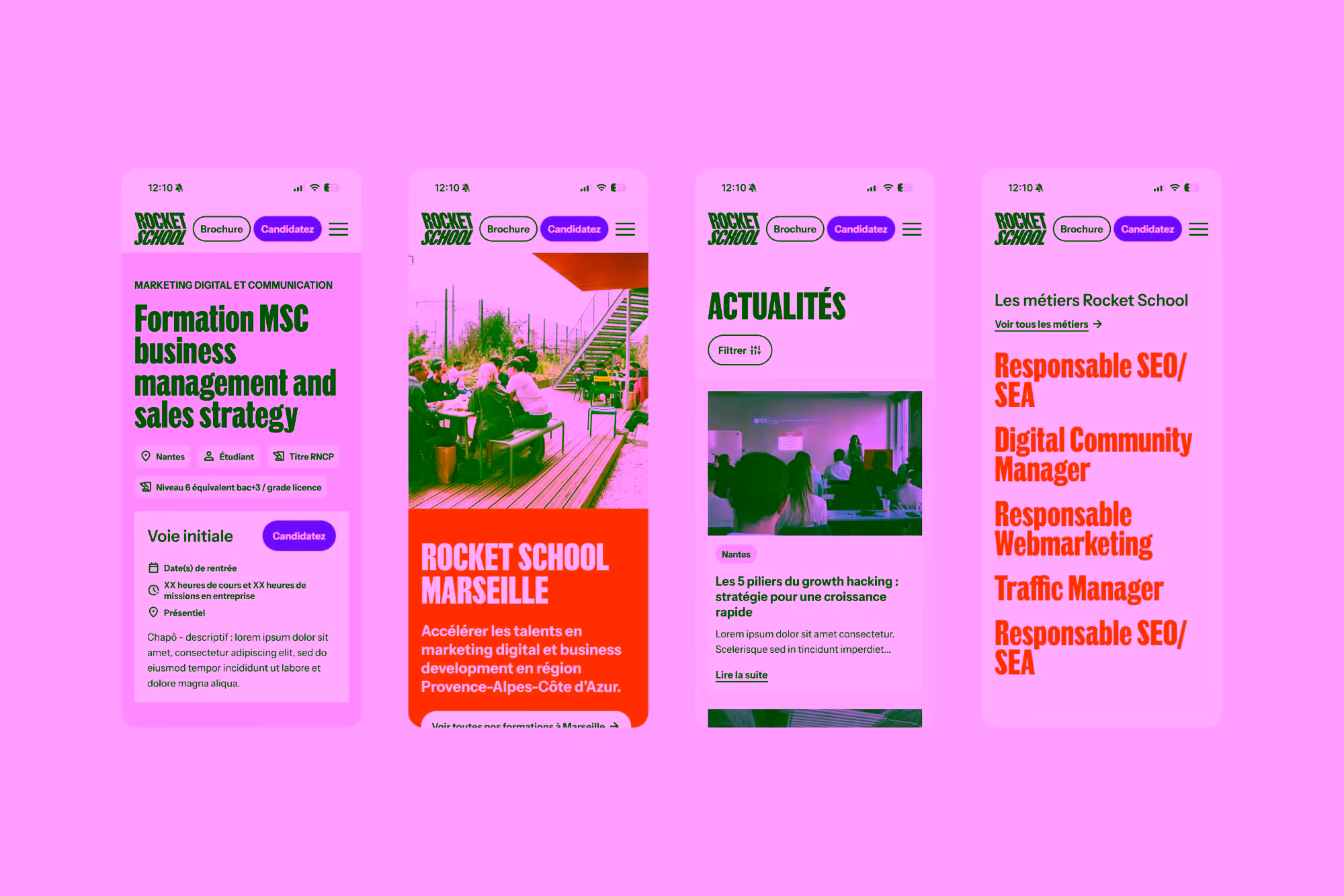 Aperçu du site de Rocket School