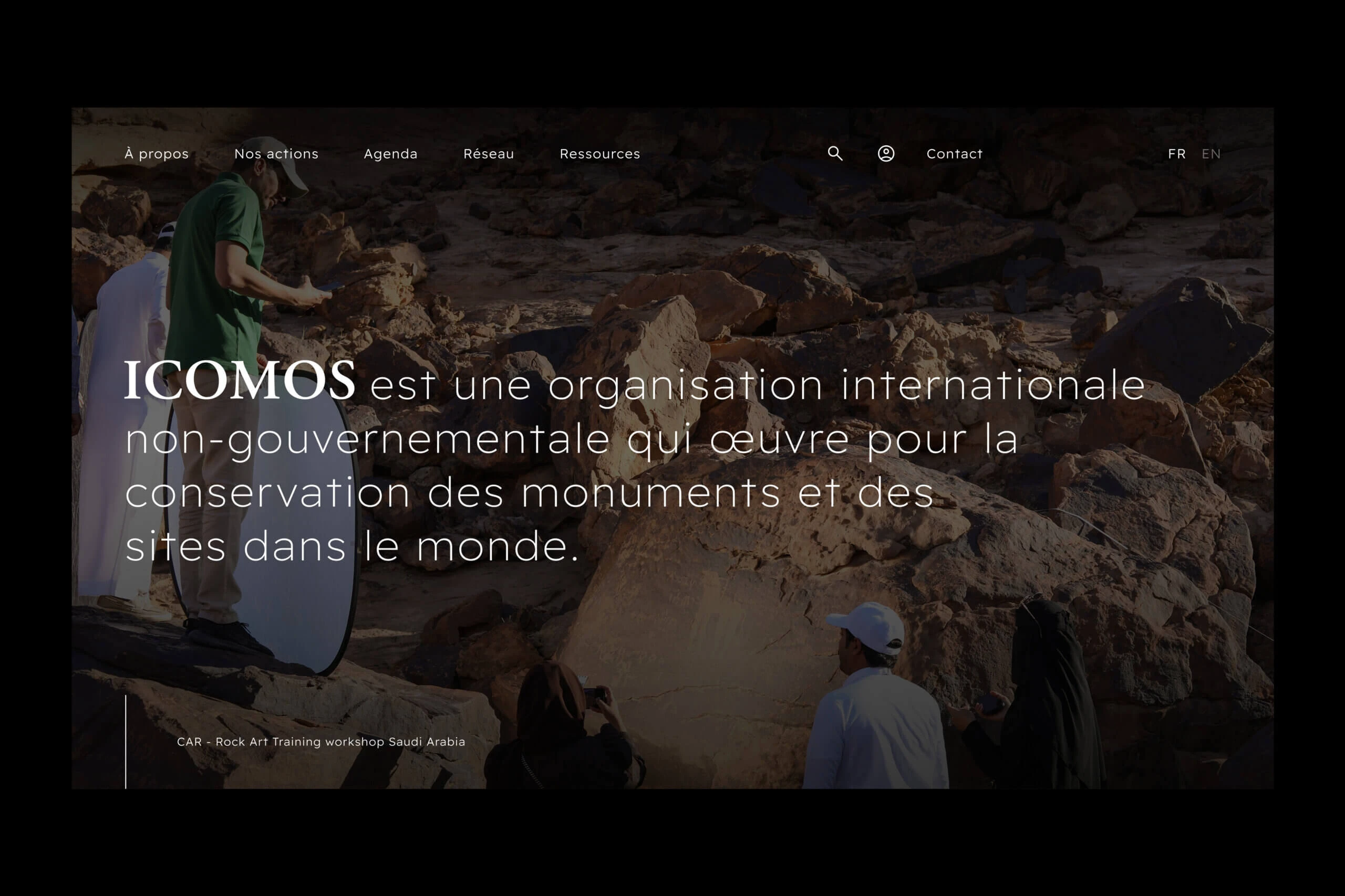 Aperçu du site institutionnel d'ICOMOS